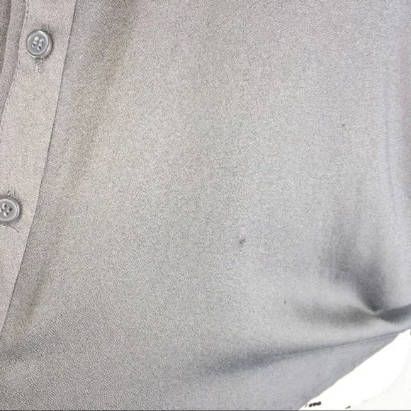 Forever 21 Gray Button Front Blouse S - Picture 4 of 6